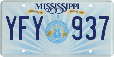 MS license plate YFY937