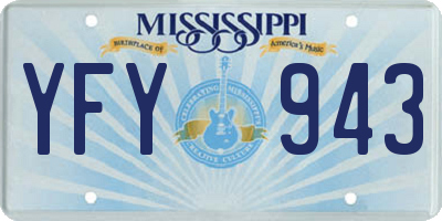 MS license plate YFY943