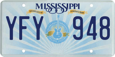 MS license plate YFY948