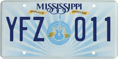 MS license plate YFZ011
