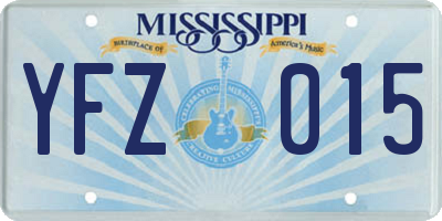MS license plate YFZ015