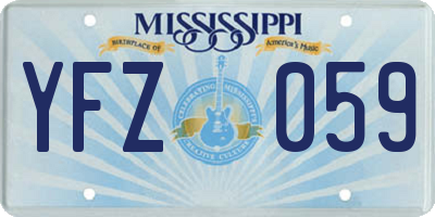 MS license plate YFZ059