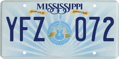 MS license plate YFZ072