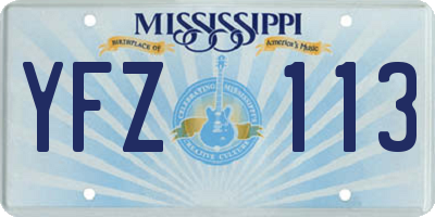 MS license plate YFZ113