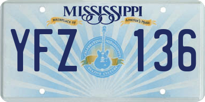 MS license plate YFZ136