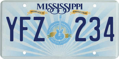MS license plate YFZ234