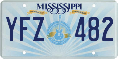 MS license plate YFZ482