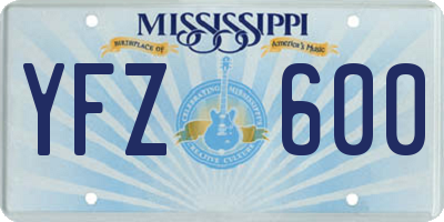 MS license plate YFZ600