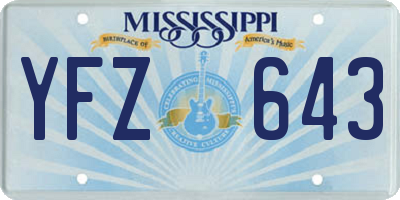 MS license plate YFZ643