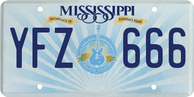 MS license plate YFZ666