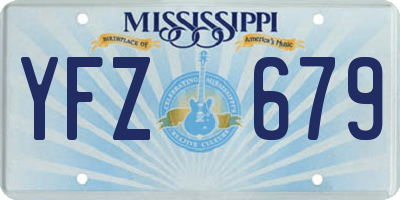 MS license plate YFZ679