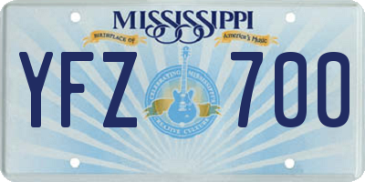 MS license plate YFZ700