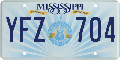 MS license plate YFZ704