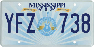 MS license plate YFZ738