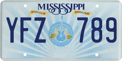 MS license plate YFZ789