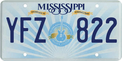 MS license plate YFZ822