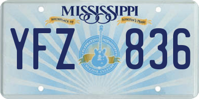 MS license plate YFZ836