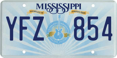 MS license plate YFZ854