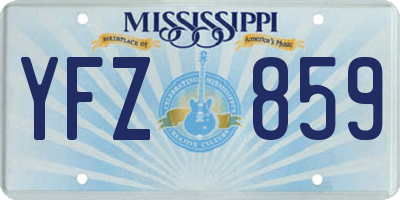 MS license plate YFZ859