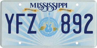 MS license plate YFZ892