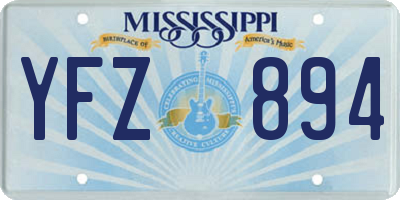 MS license plate YFZ894
