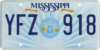 MS license plate YFZ918
