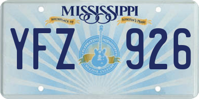 MS license plate YFZ926