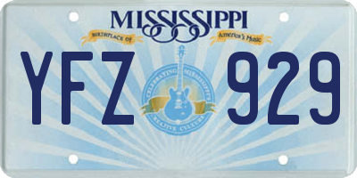 MS license plate YFZ929