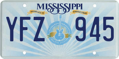 MS license plate YFZ945