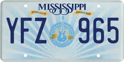 MS license plate YFZ965