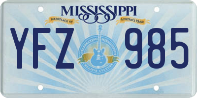 MS license plate YFZ985