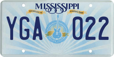 MS license plate YGA022