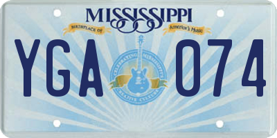 MS license plate YGA074