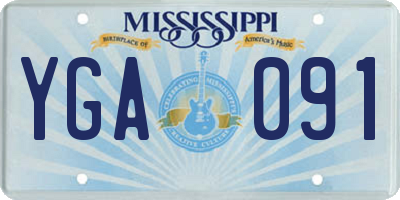 MS license plate YGA091