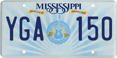 MS license plate YGA150