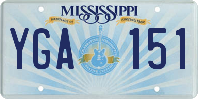 MS license plate YGA151