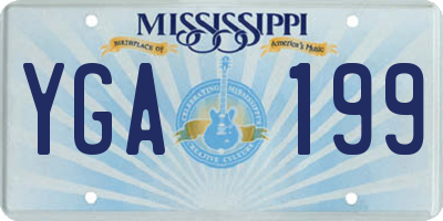 MS license plate YGA199