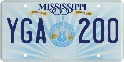 MS license plate YGA200