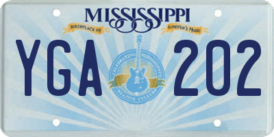 MS license plate YGA202