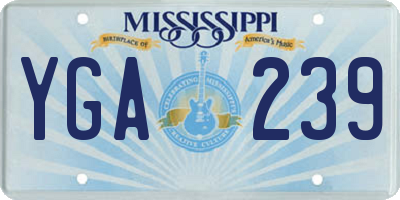 MS license plate YGA239