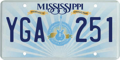 MS license plate YGA251