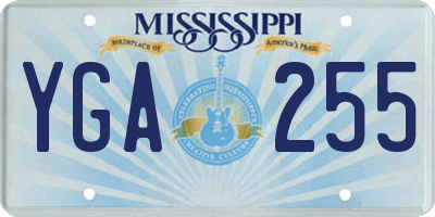 MS license plate YGA255