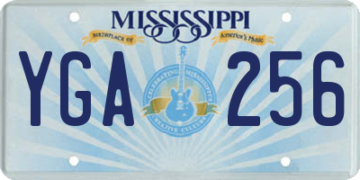 MS license plate YGA256