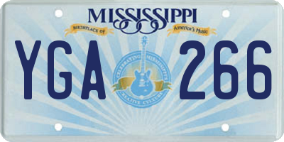 MS license plate YGA266
