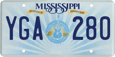 MS license plate YGA280