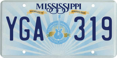MS license plate YGA319