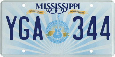 MS license plate YGA344