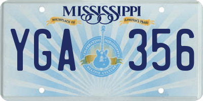MS license plate YGA356