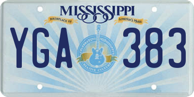 MS license plate YGA383