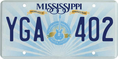 MS license plate YGA402